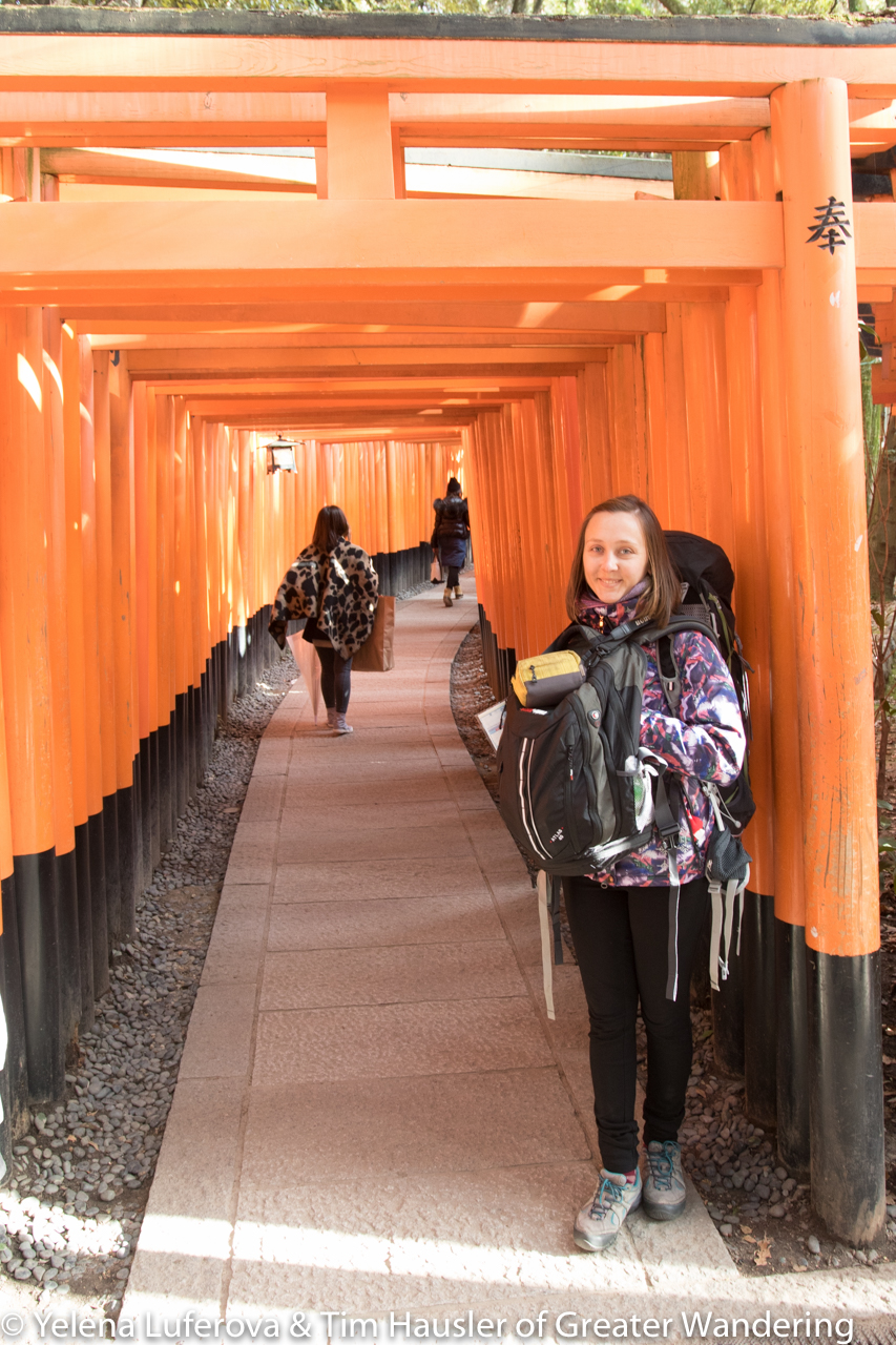 Fushimi Inari blocking the path - maybe the backpacks were ok?